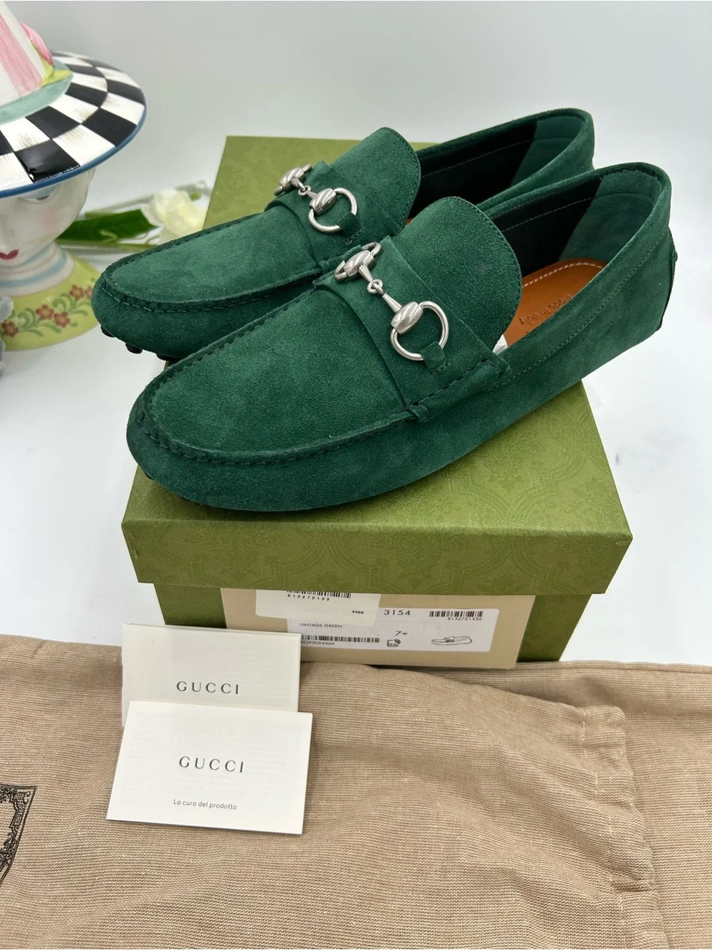 Men's Gucci suede horse bit driver loafers size 7.5 fits 8US made in Italy